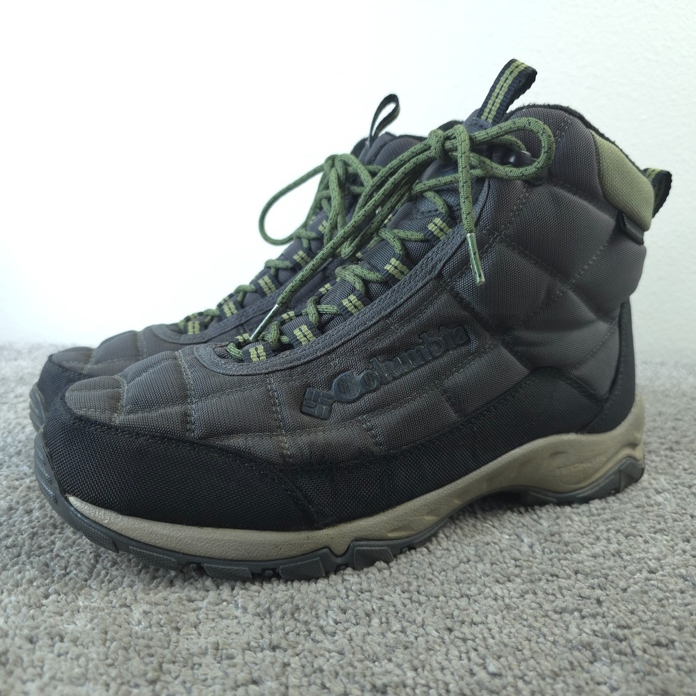 Columbia Fire Camp Boot Mens Size 10 Waterproof Black Gray Lace Up Shoes BM1766